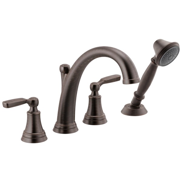 4-hole 8-16" installation Hole Deck-Mount with Diverter Tub Filler Faucet, Venetian Bronze